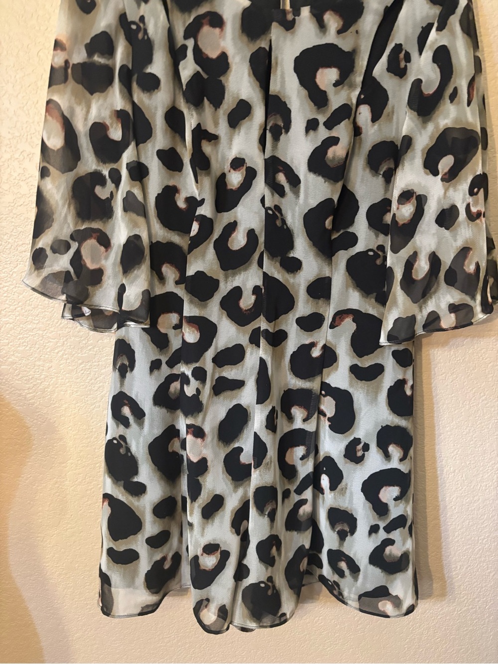 BCBGeneration Romper Size 8 Leopard Print Black, Cream, Brown Open Slits Flowy - Picture 5 of 16
